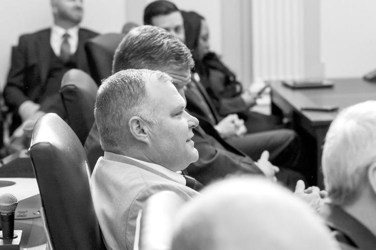 Rep. Ty Burns (R-Pawnee) listens to Gov. Kevin Stitt’s State of the State address Monday, Feb. 3, 2025. (Legislative Services Bureau)