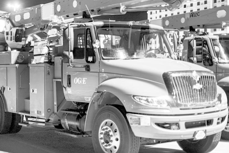 Pictured is a truck in OG&amp;E’s fleet. The Town of Bowlegs has called a Sept. 9 election in which registered voters will be asked to approve or disapprove of granting OG&amp;E a 25-year franchise agreement. Today is the deadline for registering to vot