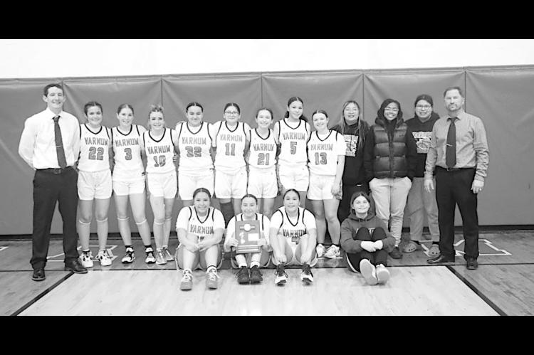 The Varnum Lady Whippets are District Champions. The Lady Whippets defeated the Butner Lady Eagles 76-4 and the Macomb Lady Hornets 66-53. The Lady Whippets will play on Thursday at home where the school is hosting Regionals. Courtesy Photo by Jeanne Gosa