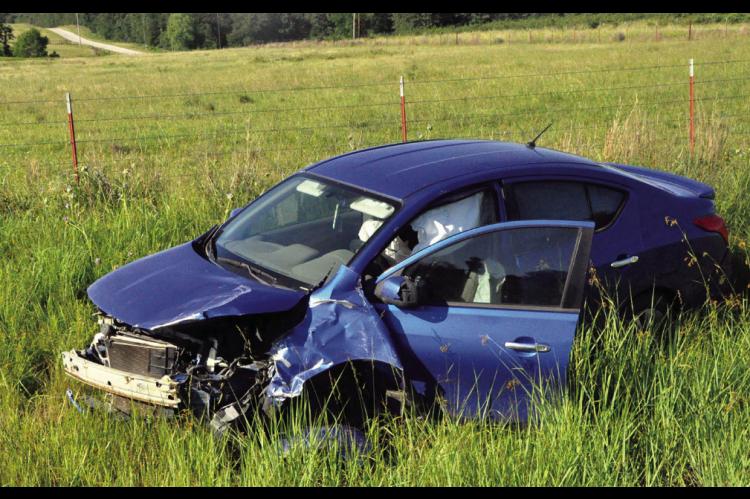 Pictured above is one of two cars involved in an accident on Highway 9 near NS 366 east of Seminole early Friday morning. The other vehicle, a Ford Focus, sustained front end damage. Additional details, including whether there were any injuries, remained 