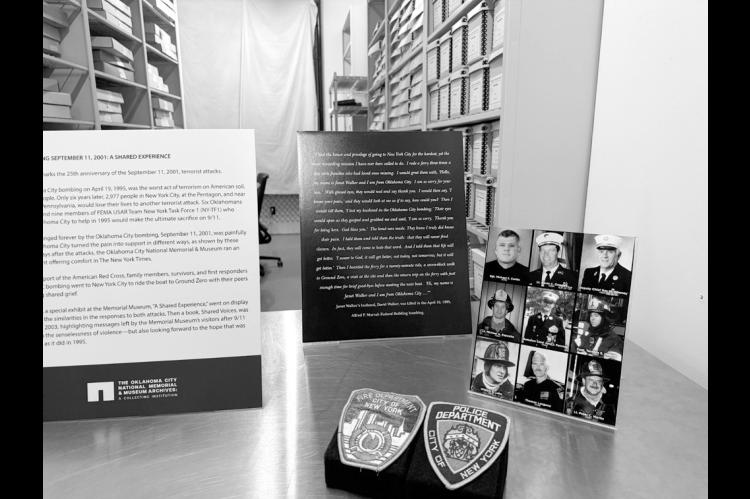 Sept. 11 artifacts and photographs at the Oklahoma City National Memorial &amp; Museum on Sept. 8, 2026. (Photo provided)