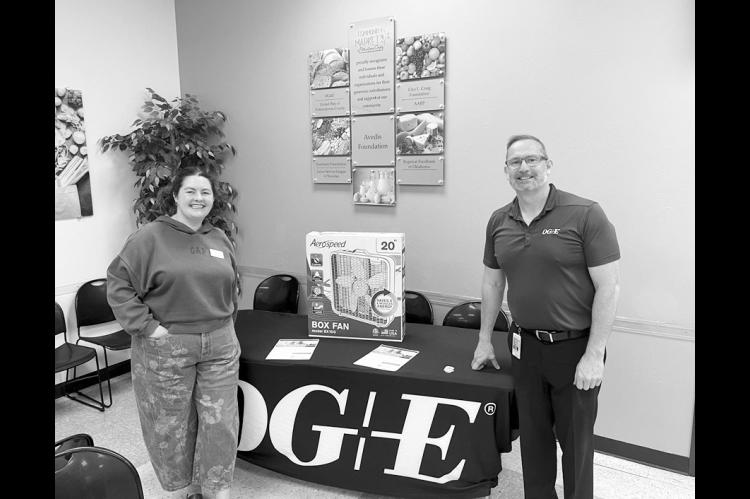 OG&E partnered with several nonprofits across the state, including Our Community Market of Pottawatomie County (pictured), to distribute 1,800 fans to families across the state to help them beat the heat this summer. —Photo courtesy of The Gooden Group