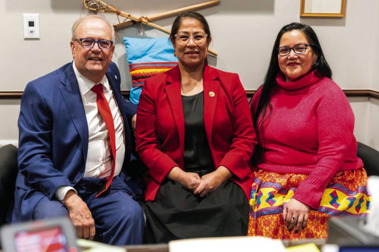 State Rep. Danny Williams recently met with Seminole Nation leadership. Pictured l-r are Williams, Seminole Nation Chief Sena Yesslith and Seminole Nation Executive Director Sharon Scott. —Photo provided