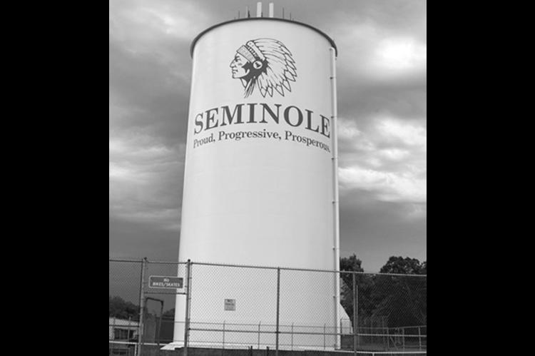Pictured above is the water tower at Highland and Russell in Seminole. The city has been awarded an EPA grant of $4.3 million to construct a new tower near Seminole State College. The grant funds were requested by U.S. Representative Stephanie Bice. (File