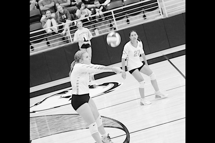 Seminole Lady Chieftain Varsity player Mallory Hair gets the hit Tuesday at McAlester. Courtesy Photo by Jacqueline Sinor