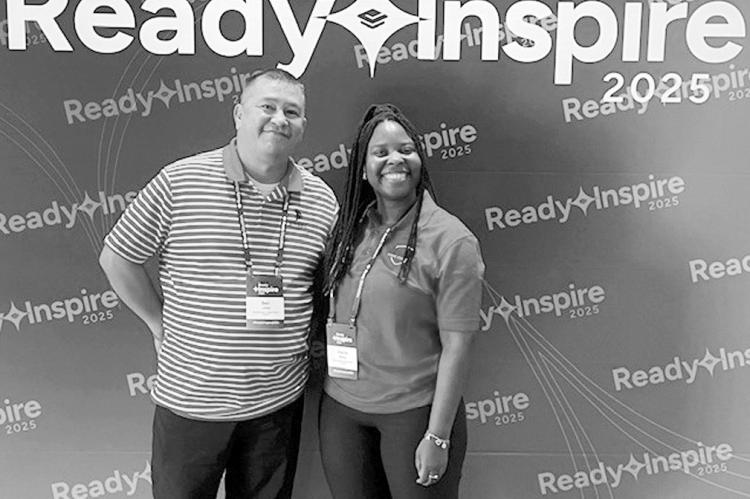 Ben Little (left), Native American-Serving Nontribal Institutions (NASNTI) Student Success Specialist, and Alecia Bailey (right), NASNTI Computer Science Specialist at Seminole State College, attend the 1st annual Ready Inspire Conference hosted by Ready 