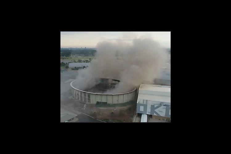 Oklahoma City’s Jim Norick Arena’s Roof was Imploded to Make Way for the New OG&E Coliseum