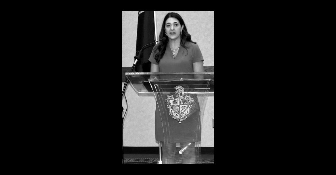 Congresswoman Stephanie Bice speaks at a July 2026 event at the Haney Center in Seminole held in honor of local Vietnam War veterans. (File photo)