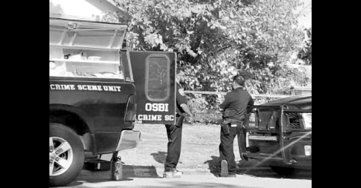 Crime Scene The Oklahoma State Bureau of Investigation was called in to help investigate a homicide after 50-year-old Tony Walters was found dead in a residence on Jefferson early Saturday morning. Augustus Hull, 23, has been charged with first-degree murder. —Photo by Zane Feken