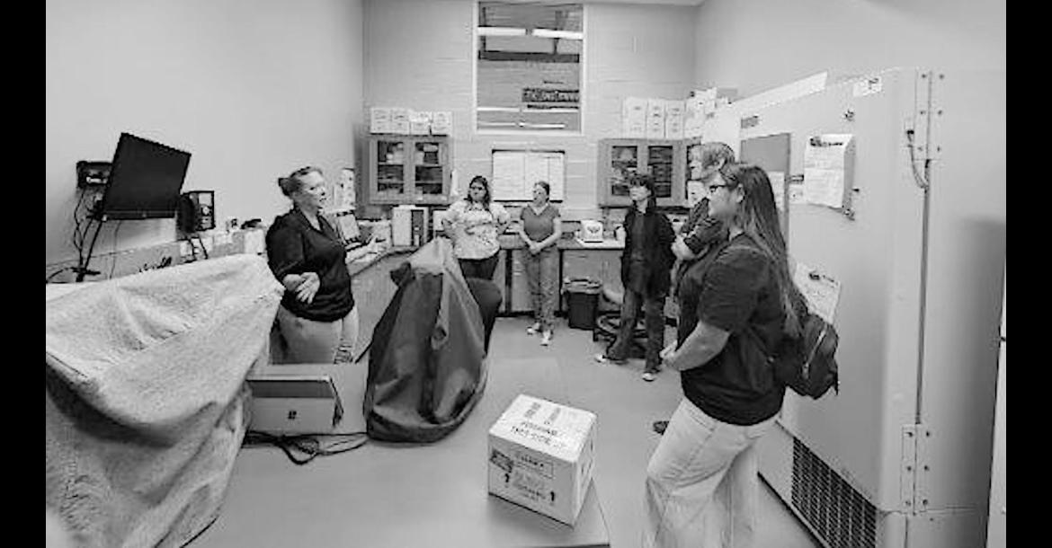 Stephanie Johnson speaking to the ECU Comparative Vertebrate Anatomy class