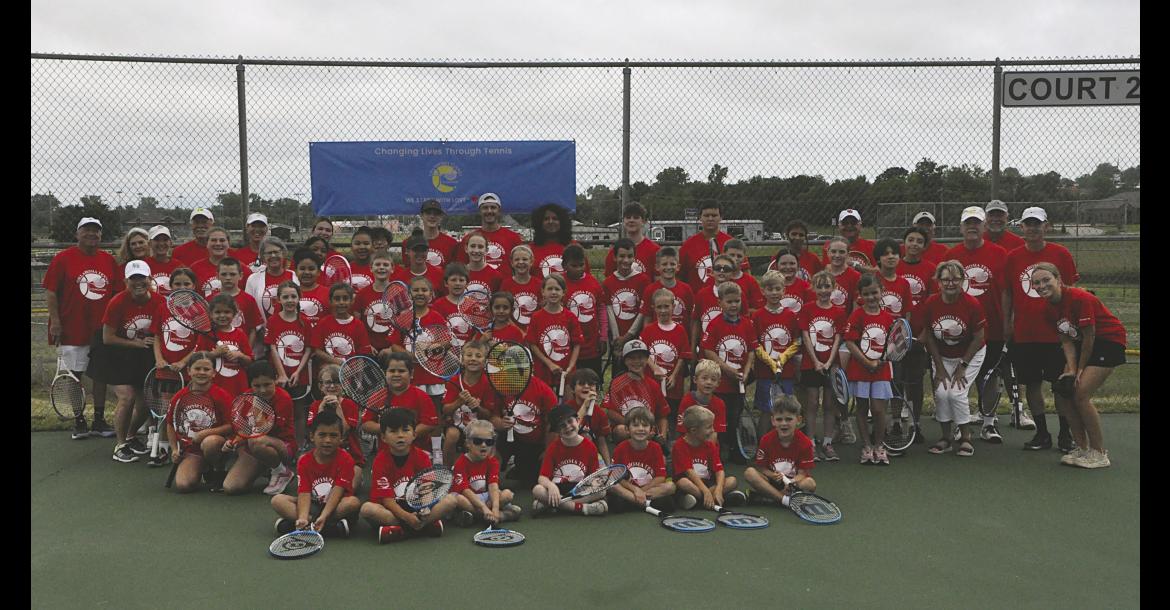 The Oklahoma Tennis Foundation visited Seminole Friday for a free tennis clinic and free accessories for the participating kids. Staff Photo by Bill Anderson