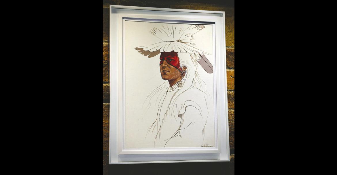 “Strength of a Nation,” a 1991 acrylic painting by acclaimed Seminole artist Enoch Kelly Haney, is the newest addition to the Seminole Nation Museum’s permanent collection. Acquired through the Joan Roberts Ligon Collections Endowment Fund, the striking work reflects Haney’s powerful artistic vision while celebrating the enduring strength, resilience, and cultural identity of Native people. The public is invited to visit the museum and see its newest addition. (Photo provided)