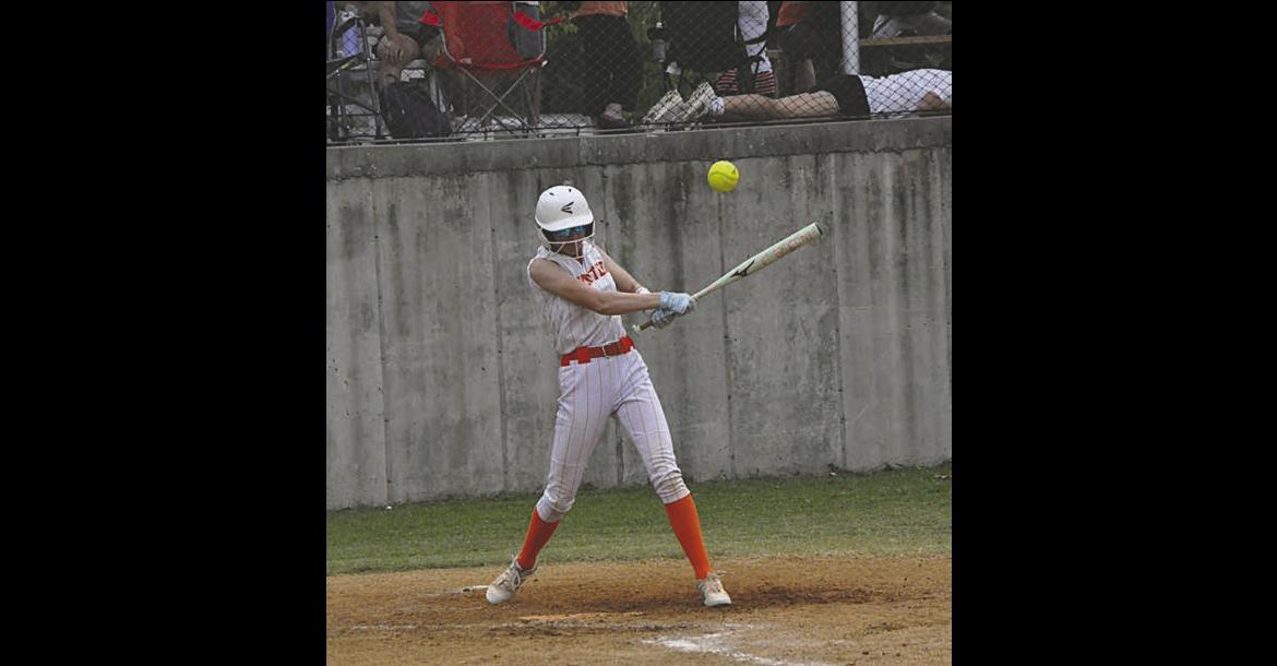 Strother Lady Jacket Ava Kornelson gets a hold of the ball Thursday. Staff Photo by Bill Anderson