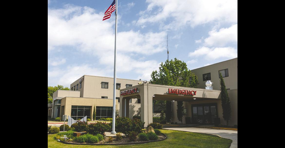 Mercy Hospital in Ada is a rural hospital that uses AI due to its connection to a larger hospital network. Brian Whitacre of Oklahoma State University said this type of connection is often a major factor in whether rural hospitals adopt AI, along with a rural hospital’s finances. (Photo by Mitchell Alcala, OSU Agriculture)