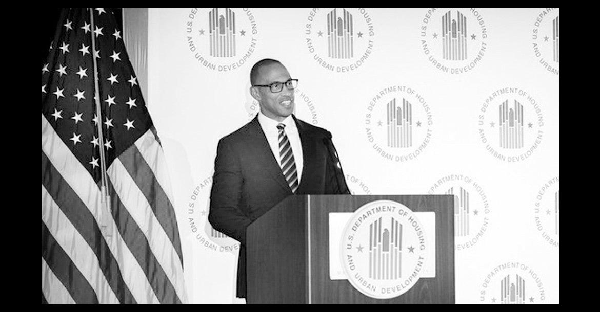 Secretary Scott Turner speaks at the National Tribal Housing Summit. (Courtesy photo)