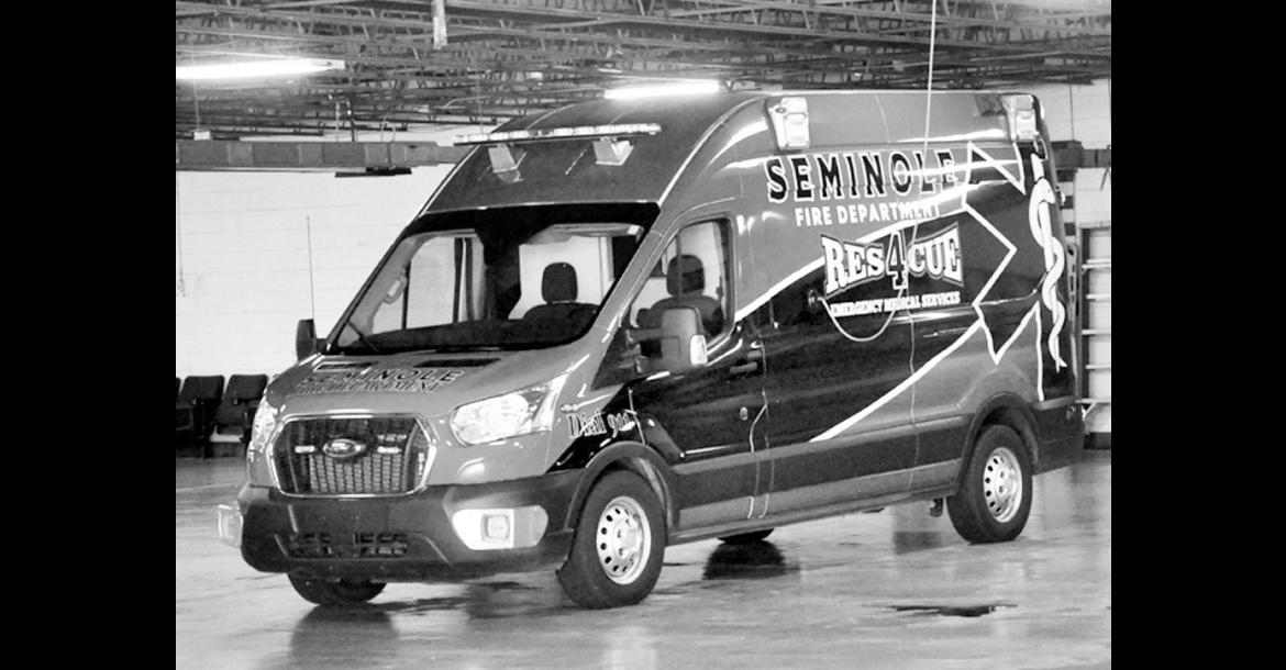 An ambulance parked in the bay of the Seminole Fire Department sits ready to respond to an emergency. Multiple ideas for funding countywide emergency services were pitched at Monday morning’s Seminole County Commissioners meeting. Ideas included the establishment of a 522 District and a membership-based service. (Staff photo by Bill Anderson)