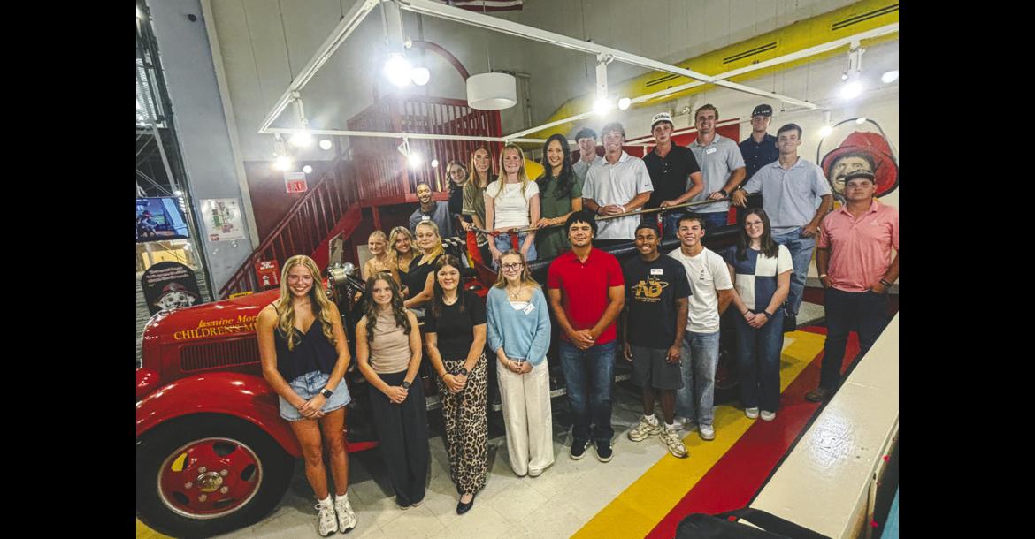 Front, standing on floor, from left: Kennadee Mason, Kaitlyn Smith, Stevie Hogue, Lydia Reece, Braylon Henry, Aven Goodlin, Brayden Davis, Brianna Roller and Logan Janaway. Seated, from left: Addison Whisenhunt, Trenna Walls and Serenity Blakely. Standing on truck, from left: Keyan Brown, Brooke Robb, Camrynn Watkins, Miley Wafford, Mia Reich, Nolan Lindley, KC Reiser, Kaleb McAlester, Kale Johnson, Wyatt Hampton and Ethan Arrant. (SSC photo)