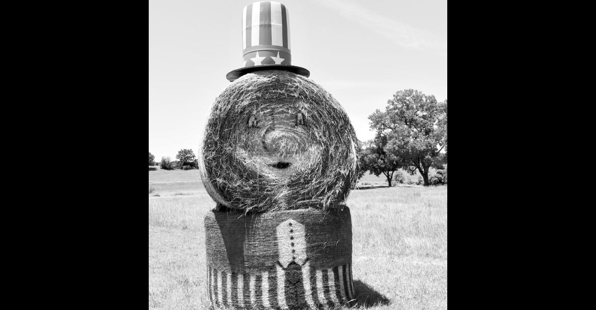 Just in time for the upcoming July 4 holiday, which marks the 250th anniversary of the signing of the Declaration of Independence, a creative person made a round bale of hay into “Uncle Sam.” The bale is located in a field just south of Willis Quick Stop on 377. —Staff Photo by Andy Wilson