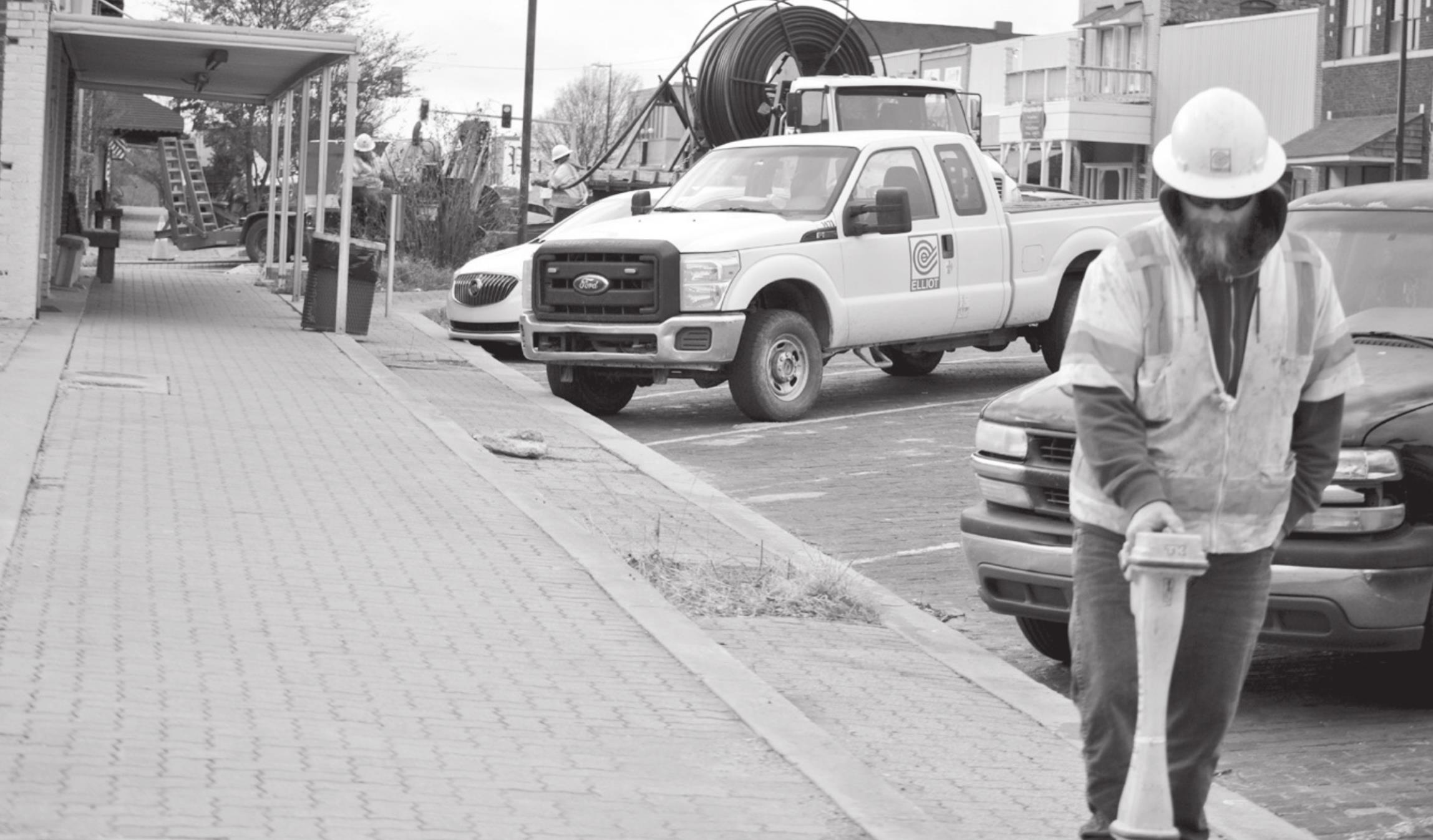 Crews have been installing conduit under the sidewalk Seminole Producer