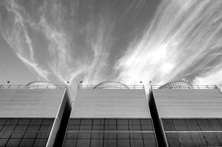 Cooling towers at Google’s data center in Pryor. (COURTESY GOOGLE)
