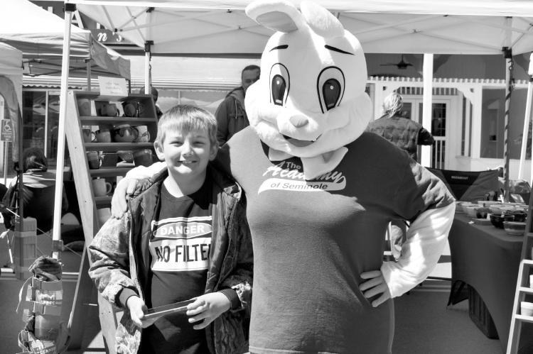 The Easter Bunny ventured off the trail to make an appearance at the 17th Annual Made in Oklahoma Festival, held Saturday in Seminole. The event, sponsored by the Seminole Chamber of Commerce, drew hundreds of visitors to the downtown district and feature