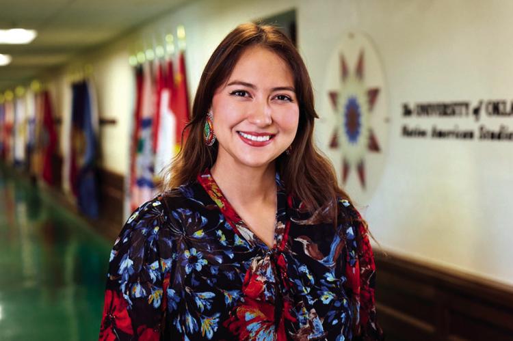 Pictured is Grace Fox (Seminole), tribal health care policy analyst at The University of Oklahoma’s Native Nations Center for Tribal Policy Research. Fox’s position was created as a collaborative effort between the center and the Native American Cente