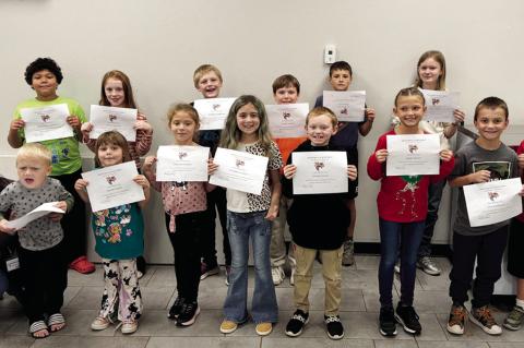 The Strother Elementary Students of the Month for October are Aiden B., Violet H., Addison P., Gabrielle M., Justin C., Kerri S., Chloee O., Mavryk K., Reagan Y., Beau S., Maverick S., Wesley F., Zenia P An Evan O. The Strother Student of the Month for ea