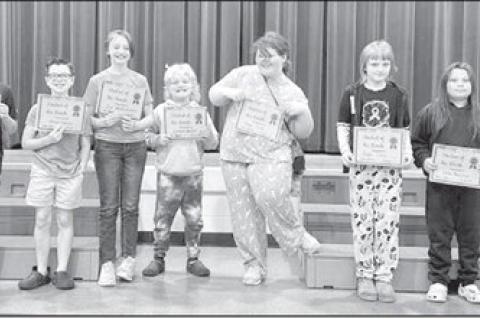 On Friday, March 6, Wilson Elementary recognized February Students of the Month for first, second and third grades. Right, first grade students are Anastasia Ballard, Graylee Angel, Elijah Johnson, Paisleigh Patrick, Oliver Jones, Violet Harjo, Barrett Sc