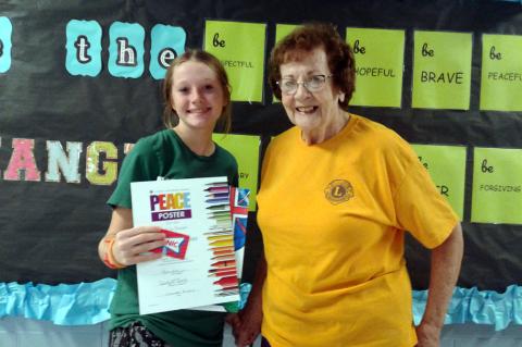 Wewoka Lions Club Recognizes Winner in ‘Peace Poster’ Contest
