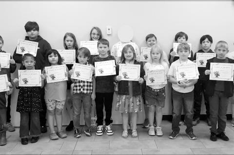 The Strother Elementary Students of the Month April/May are Ian Linton, Mason Underwood, Audrianna Reyna-Fixico, Isabelle Martinez, Thane Larson, Jeremiah Griffin, Emma Carter, Kash Bamberg, Braden Roberts, Memphis Kaase, JJ Higgins, Hunter Underwood, Zen