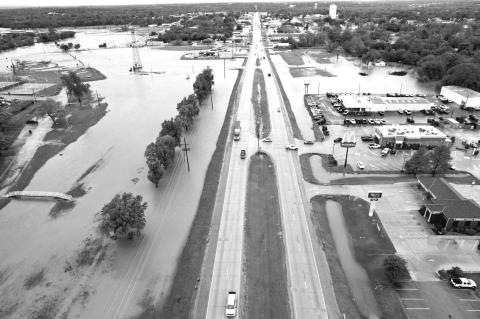 A drone’s eye view of the flooding that occurred in Seminole April 30. (Courtesy Marcus Neese)