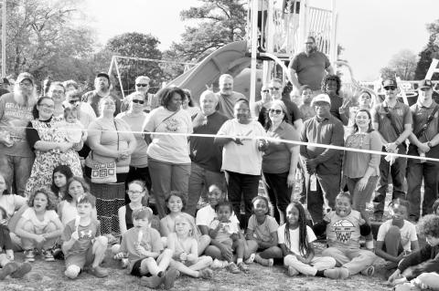 The Wewoka community, including city officials, gathered in Mutt Miller Park then Westside Park Friday afternoon for ribbon cutting ceremonies on the recently upgraded play spaces. The project was made possible through funding from a G.O. Bond and Gametim