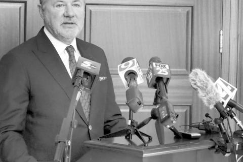 Attorney General Gentner Drummond speaks about the U.S. Supreme Court’s decision to vacate Richard Glossip’s sentence during a press conference on Tuesday, Feb. 25, 2025, in Oklahoma City. (Photo by Janelle Stecklein/Oklahoma Voice)