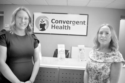 Convergent Health celebrated its grand opening Tuesday, Dec. 30. Pictured l-r are Convergent employees Braylee Signorelli and Linda Johns. Convergent Health LLC is an integrated behavioral health organization dedicated to transforming care delivery by uni
