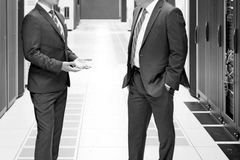 State Chief AI and Technology Officer Tai Phan, left, and State CIO Dan Cronin (Photo by Brian Lundmark, OMES Outreach).