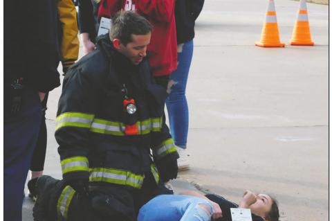 Emergency Medical Services participate in simulated bus crash exercise at Gordon Cooper Technology Center