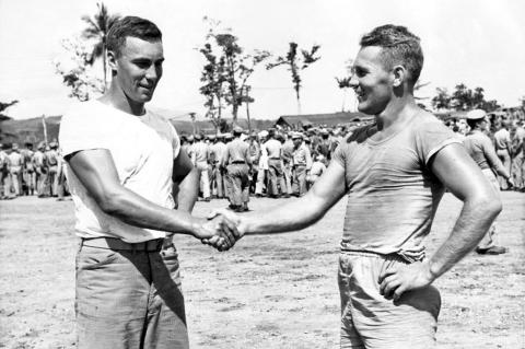 US Marines Play Mosquito Bowl on Christmas Eve 1944