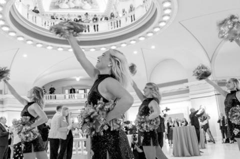 OSU cheerleaders at the “Capitol Cowboy” event this week. (OSU photo)