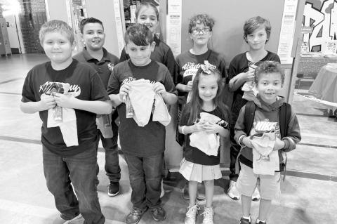 Above, The Academy of Seminole’s October Rotary Students of the Month are Emily Moore and Jessi Pettitt (High School), and Lila McCormick and Ryat Scarberry (Middle School). Right, Elementary Students of the Month are Eliah Cartwright (Pre-k), Dexy Scar