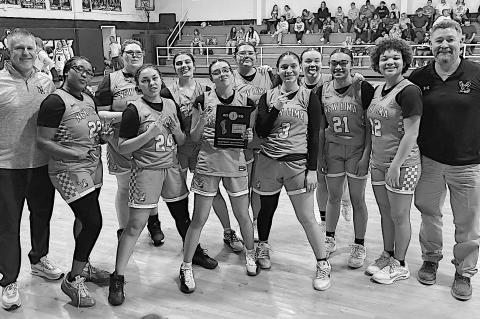 The New Lima Falconettes won the Class B-II, District 8 Championship over Mill Creek with a final score of 52-45. Courtesy Photo