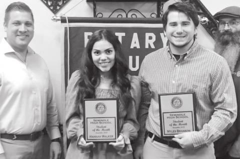 November Students of the Month Were Recognized by Seminole Rotary Club