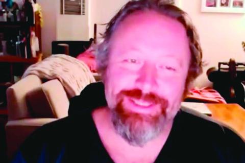 Above: Matt Axton, son of acclaimed singer/ songwriter and actor Hoyt Axton, tells the story of “Joy to The World” during a recent Zoom call with the Seminole Producer’s editor. Right: Matt in performance.