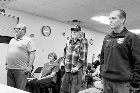 American Legion Post 204 swore in three new members Tuesday night. Sworn in were (l-r) Earl Bagwell, Danny Hazlett and Matthew Bottoms. The American Legion is the nation’s largest veteran services organization. —Courtesy Photo