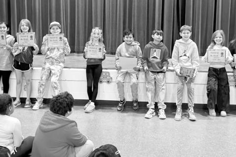 Right, Woodrow Wilson Elementary Third Grade Students of the Month are Alayna Bighead, Ryder Smith, Kynlee Fixico, Lily Choate, Brody Miller, Octavia Eason, Dustin Phillips, Rudy Nunez, Jace Edenborough, Carter Adams, Aubrie James, Addison Ballard, and Ja