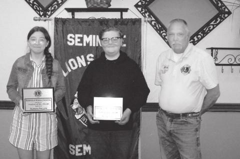 Lions Club Honors Students of The Month