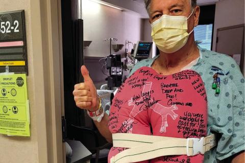 Tom Stamp after receiving his lung transplant. (Photo provided)