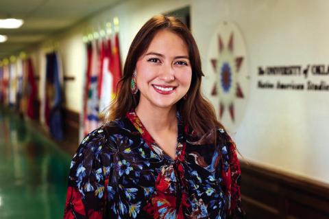 Pictured is Grace Fox (Seminole), tribal health care policy analyst at The University of Oklahoma’s Native Nations Center for Tribal Policy Research. Fox’s position was created as a collaborative effort between the center and the Native American Cente