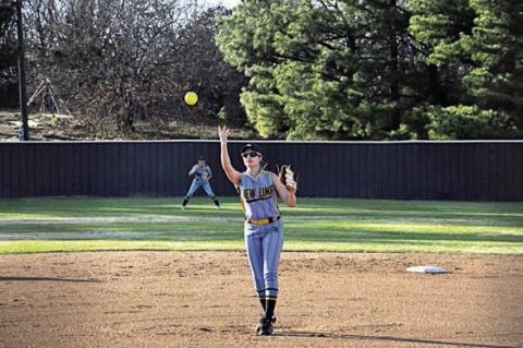 New Lima Falconette pitcher Jaylee Ipock pitches the ball Tuesday evening. Staff Photo by Bill Anderson