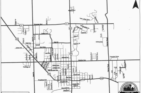 Pictured above is the City of Seminole’s snow route map. The city plows only main thoroughfares including Strother Ave., Wrangler Blvd., Harvey Road and Boren Blvd. (denoted by bolder lines). The snow route does not include residential areas and side st