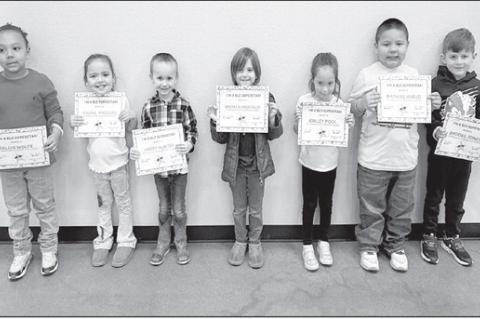 Above, below: The Betty L. Smith Early Childhood Center Star Students for February are Talon Wolfe, Kvlane Masquas, Harry Hunter, Brekkan Anderson, Kinley Pool, Mathias Harjo, Brooks Jones, Meleah Mack, Daniel Buckley, Rue Hill, Kingston Leader, Colt Beav